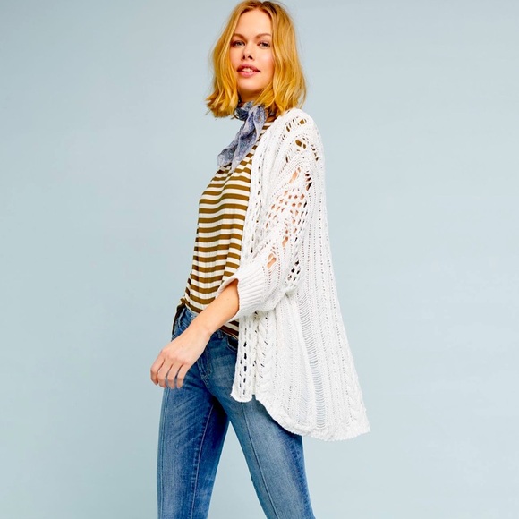 MOTH Open Knit Cardigan Sweater White Size Small NWT - Picture 1 of 2